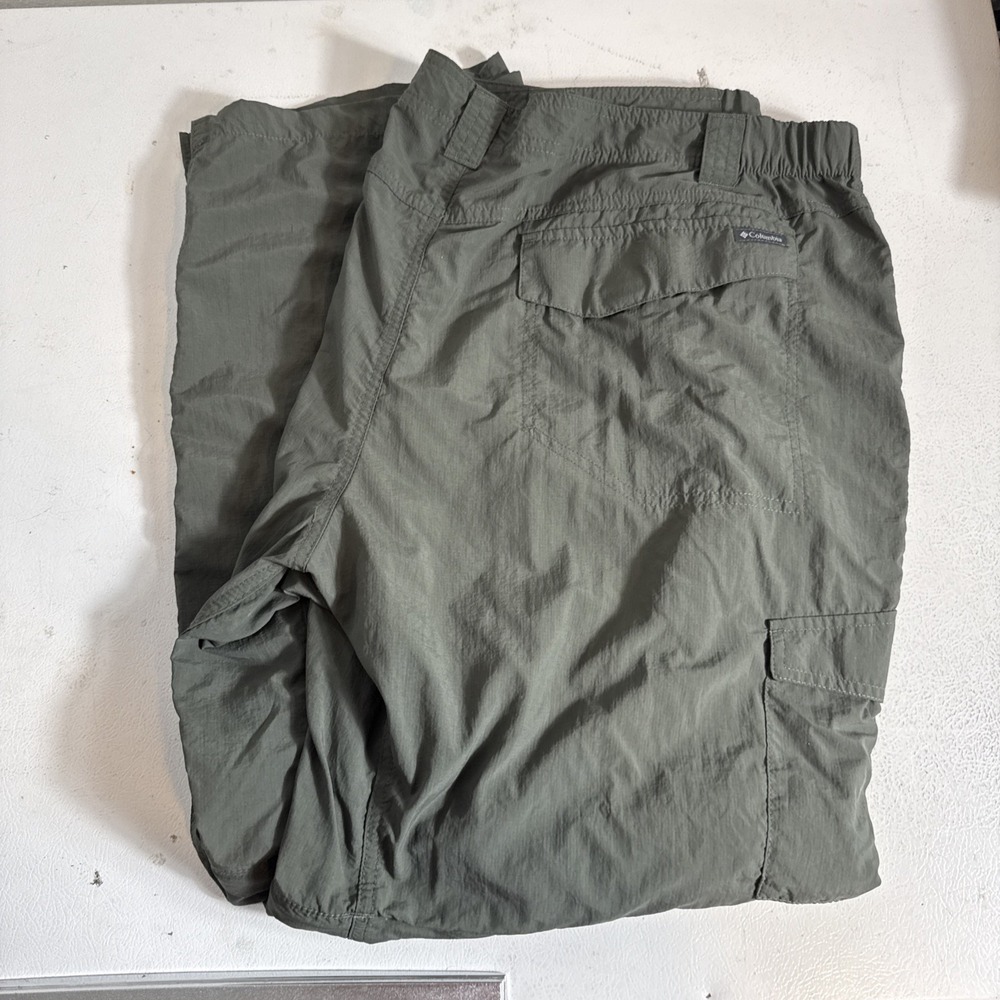 Columbia Omni-Shade Convertible Cargo Pants Men 46x32 Green Nylon Hiking Outdoor